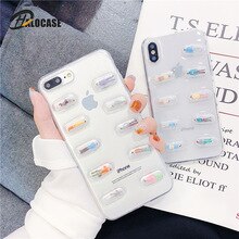 For Huawei P10 P20 P30 Plus Transparent Case 3D Cute Pills Capsules Cartoon Cases For Huawei Nova 3 3i 4 5 5i 2 Mate10 20 30 Pro