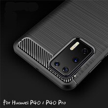For Huawei P40 Pro Case Carbon Fiber Case For Huawei P40 P40 Pro Silicone Cover Protective Phone Case Bumper For Huawei P40 Pro