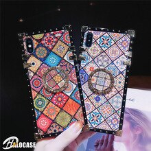 For Samsung Note 10 Plus A50 A70 S10e S10 Plus S9 S8 Note 9 8 A10 A30 A20 M20 M30 Cases Chinese Square Blue Ray Ring Stand Cover