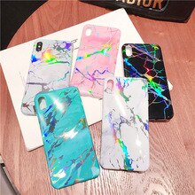 For iphone XS MAX Case Luxury Laser Bronzing Marble IMD Soft Phone Case For iPhone XR XS X Cover 8 8plus 7 7plus 6s plus 6plus