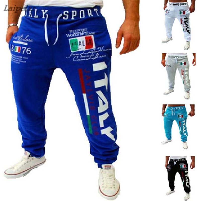 Foreign Trade Selling Casual Collapse Men's Lace Elastic Feet Feet  Trousers Ltalian Pattern Digital Print Pants Men's swea