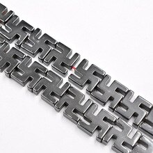 Free Shipping Buddhism Blessing Character 13*13mm Black Hematite Stones Make Beads for Jewelry Making Accessories Spacer Beads