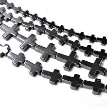 Free Shipping Natural Cross Stone Black Hematite Beads 6*8/8*10/10*14/14*17MM Pick Size for Jewelry Making Diy Bracelet Necklace