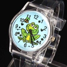Frog Prince Bee Kids Children Cartoon Quartz Watch Baby Boy Girl Sport Unisex Transparent Band Wrist Watches
