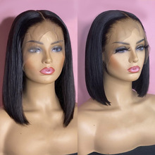 Glueless Bob Wig Brazilian Straight Short Lace Front Human Hair Wigs for Black Women Pre Plucked with Baby Hair Remy Hair Wigs