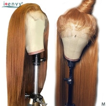 Gold Blonde Lace Front Human Hair Wigs Brazilian Straight 13x4 Lace Front Wig Pre Plucked 150 Density Colored Lace Wigs Non-Remy