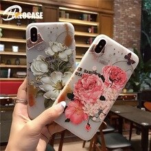 HALOCASE 3D Relief Stamp peony Roses Flowers Phone Case For iPhone 6 S 6S Plus Soft TPU Back Cover For iPhone 6S 6Plus coque