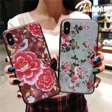 HALOCASE 3D flower silicon phone case for iPhone 7 Cute Rose Floral for iPhone X 8 7 6 6s plus Soft TPU cover