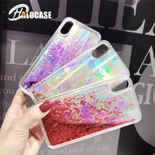 HALOCASE Luxury Fashion new Aurora quicksand TPU  mobile phone case case for iphone 6 6s 7 7 plus 8 8 plus X XS X XR XS MAX case