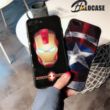 HALOCASE Luxury Marvel Tempered Glass Case For Iphone X XR XS MAX 8 7 6 6s Plus Phone Cases  Comics Batman Cover For IphoneX