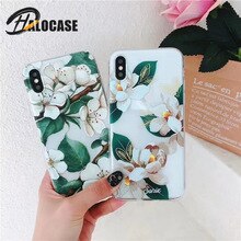 HALOCASE Phone Case for iPhone X 6s  7 8 Plus  6 Plus  7 Plus 8 Plus  Cute Beautiful Camellia Flower Soft Sheet TPU Back Cover