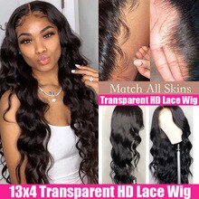 HD Transparent Lace Frontal Wigs Body Wave Wig Invisible 180 200 Density Lace Front Human Hair Wigs Remy 13x4 Brazilian Wig