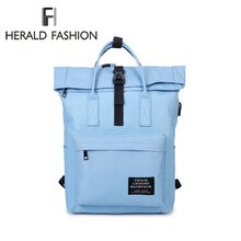 HERALD FASHION USB Backpack Women Fashion Backpack Korean Ladies Casual Travel Bags School Girls Classic Bagpack Laptop Bag 2019