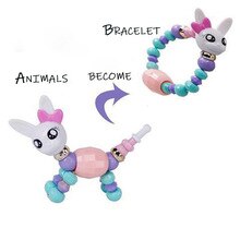 HIYONG Fashion Cartoon Rubber Toy Bracelet for children Magic Animal DIY Plastic Bracelets Trendy Unicorn Beads For Kids Gift