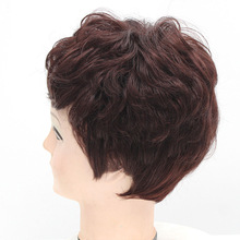 HS Black Brown Spiral Curl Short Human Hair Wigs With Bangs 100% Remy Hair Extension Afro Human Hair Wig For Black/White Women