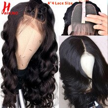 HairUgo Human Hair Wigs Brazilian Body Wave Wig 4*4 Lace Closure Wig Remy Lace Wigs Pre Plucked Hairline Natural Baby Hair