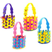 Handcraft Hand Knitted Nonwoven Handbasket DIY Kindergarden Sewing Toys Children DIY Basket Kids Craft BUY ONE GET ONE FREE
