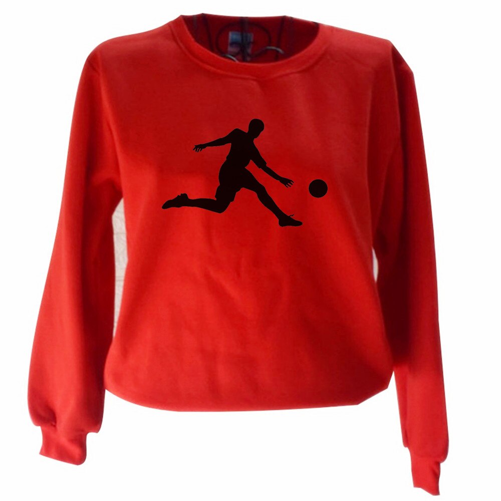 Harajuku Character Football Print Pullover Sweatshirt neutral Fashion Style Sweatshirt Plus Velvet Long Sleeve Sweatshirt