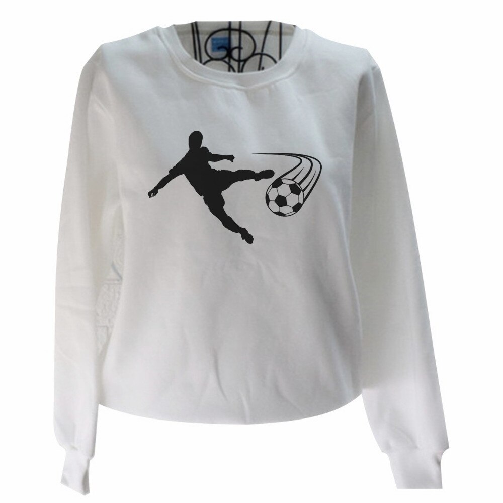 Harajuku Female sweatshirt Football Print Casual Long Sleeve Loose Unisex Pullover Autumn Winter Character Lady Sweatshirt