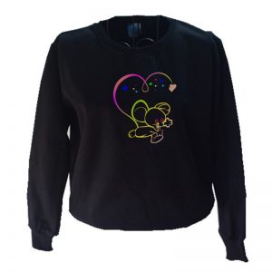 Harajuku Print Sweatshirt Mouse Graphic Print Sweatshirt Autumn Winter Women's Long Sleeve Pullover