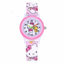 Hello Kitty Silicone Band Wristwatch Hodinky Fashion Casual Quartz Watch Children Boys Girls Drop Shipping Montre Enfant Garcon