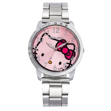 Hello Kitty child watch Rhinestone Cartoon Hodinky Luxury Rhinestone Stainless Steel Buckle Simple Kid Reloj Mujer Feminino Saat