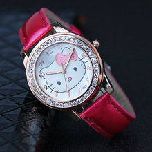 High Quality 2019 new Relojes Children's Watch Girl Kids Watches Cute Cartoon Diamond  Leather Student Boy's and Girl's  Watch