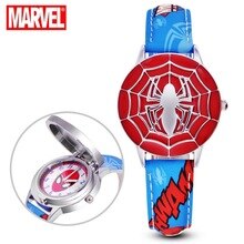 High Quality Kids Flip Watches Super Hero Spiderman Waterproof Anime Leather Strap Children Watch Reloj Hombre for Boy Girl Gift