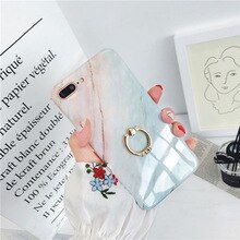 High Quality TPU Glossy Ring Buckle Marble Texture Rainbow Pink Diamond Phone Case For iPhone 11 Pro MAX 6 6s 7 8 Plus XS MAX XR