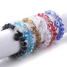 High quality Crystal beads elastic bracelet Drop shape Pendant beading bracelet noble Retro Exquisite bracelets jewelry women