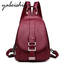 High quality women backpack leather school bags for teenage girls Preppy 2019 mochila feminina lady Travel Backpack Shoulder Bag