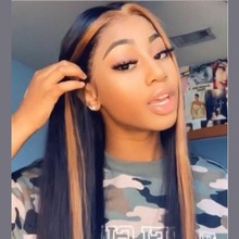 Highlights Color Human Hair Full Lace Wigs Brazilian Remy Straight Hair For Women Bleached Konts Glueless Wigs with Baby Hair