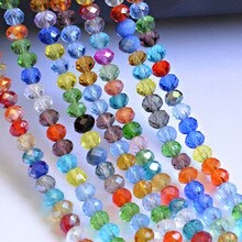 Hot Colorful Light Mixed AB 4mm 6mm 8mm Rondelle Austria Faceted Crystal Glass Beads Loose Spacer Round Beads Jewelry Making