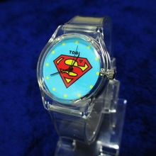 Superman Sport Casual Quartz Watch On Silicone Plastic Wrist Watch