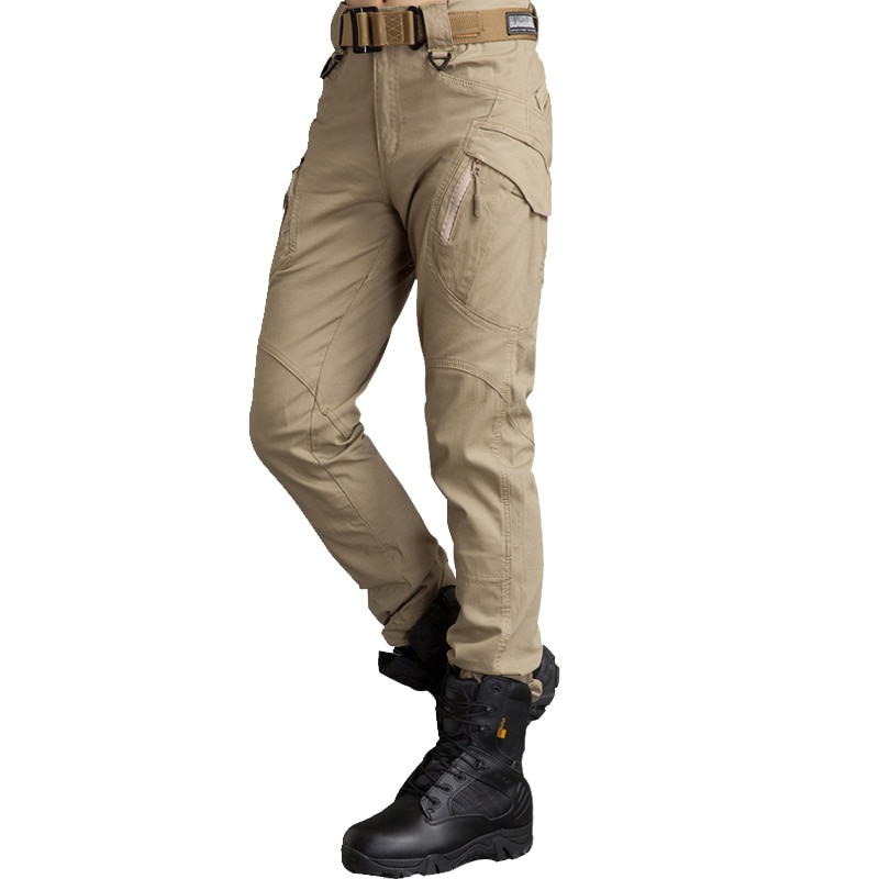 IX9 City Tactical Cargo Pants Men Combat SWAT Army Military Pants Cotton Many Pockets Stretch Flexible Man Casual Trousers
