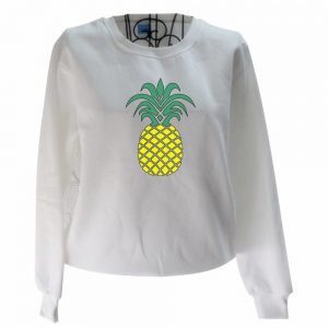 Jackfruit Fruit Print Women Sweatshirt Retro Casual Unisex Pullover Autumn White Sports Casual Ladys Street Wear