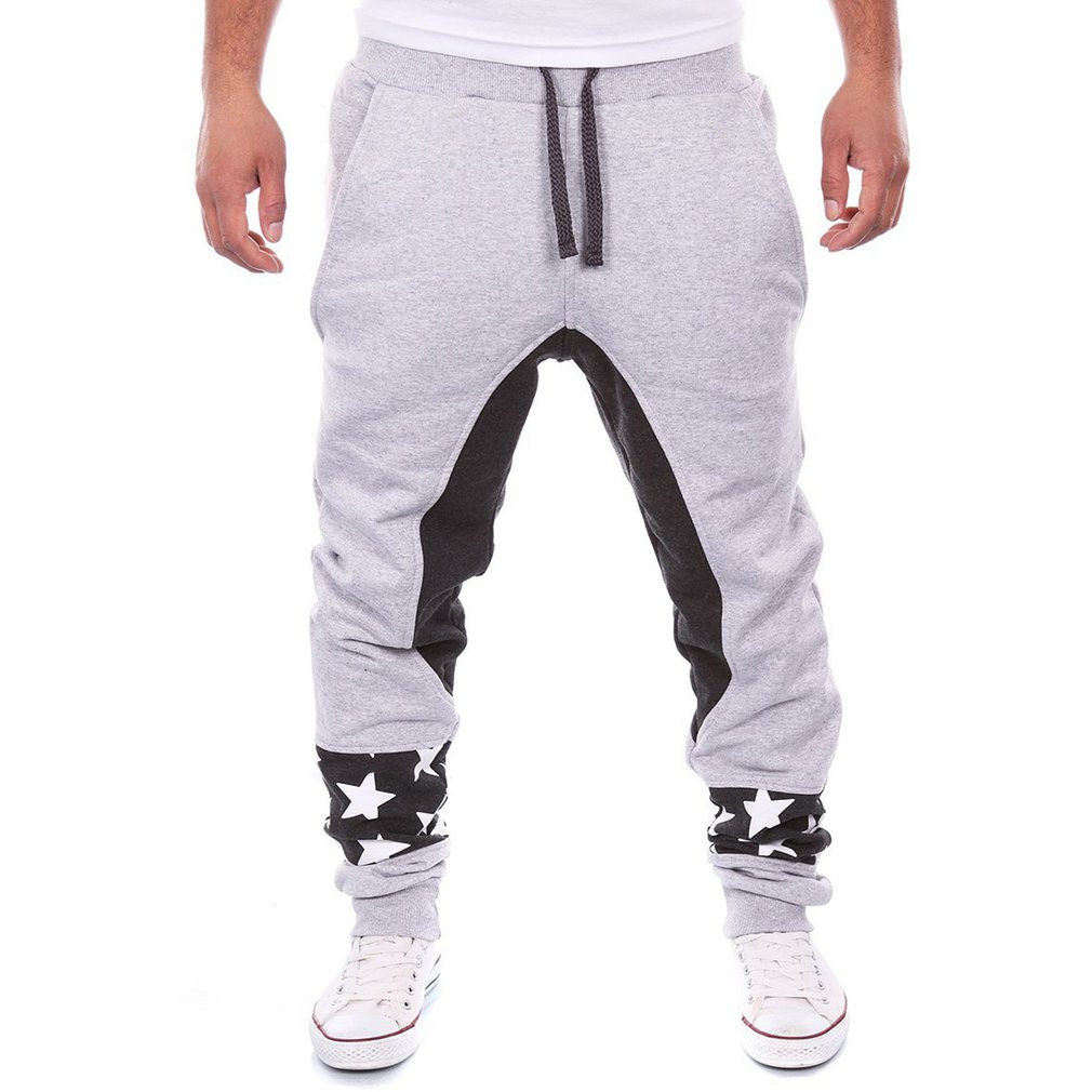 Jogger Pants Men Letter Pattern Full Length Harem Pants Male Elastic Waist Sweatpants Trousers Hip Hop Workout PantClearance