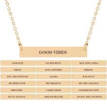 KCALOE KCALOE Gold Color Engraved Letter Necklaces For Women Men Fashion Jewelry  Pendant Necklace CARPE DIEM Personalized Gift