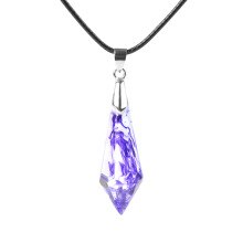 KCALOE Resin Pendant Necklace 7Colors Ink Painting Black Wax Rope Chain Handmade Epoxy Jewelry Christmas Gift 13*36mm