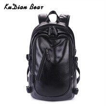 KUDIAN BEAR Waterproof Men Backpack Laptop PU Leather Travel Bag Casual School Bags Black Teenager Bookbag Mochila BIG036 PM49