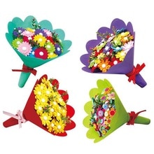 Kindergarten DIY Non-Woven Flower Handmade Puzzle Nonwoven Flower Bouquet DIY Children Craft Toy Mother Gift