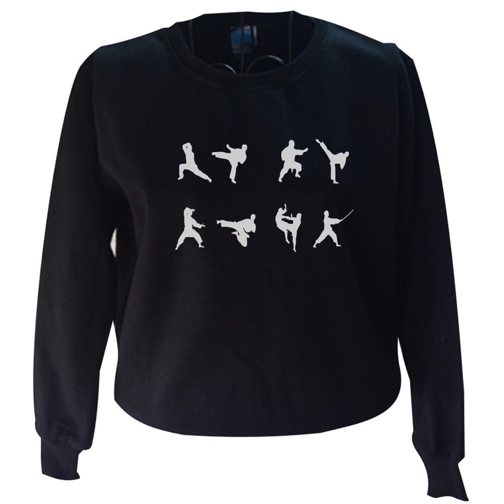 Kung Fu Graphic Print Sweatshirt Autumn Women's Fleece Sweatshirt Women's Long Sleeve Top Casual Unisex Sports Pullover