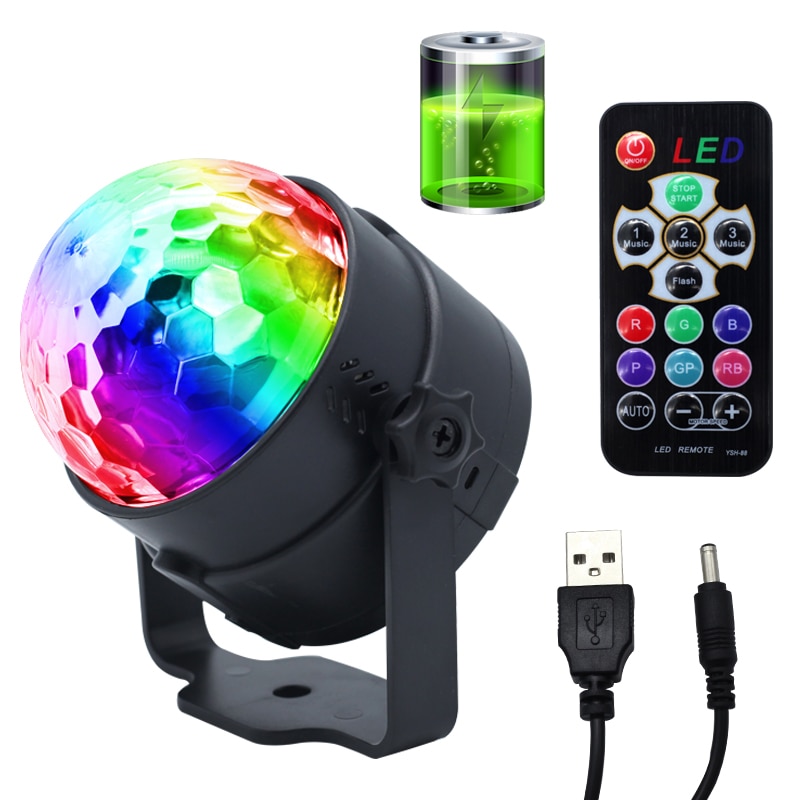 LED Disco Ball Party Lights 3W Sound Activated DJ Stage Lights for Birthday Decorations Home Karaoke Dance Club Party Lights