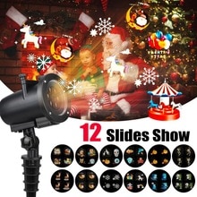 LED Party Anime Pattern Projector For Christmas Halloween Laser Projector With 12 Switchable Slides KTV Laser Projector Outdoor
