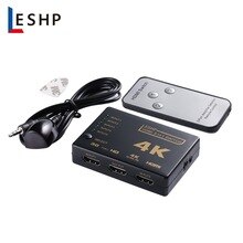 LESHP Black 5 To 1 4K 1080P HDMI Switch Video Audio Switcher Splitter Hub For PS4 HD TV HDML1.4b High Definition