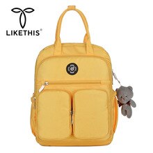 LIKETHIS 2019 Backpacks Women Fashion School Bags Multifunction Girls Mochila Mami Casual Travel Large Backpack Female Rucksack