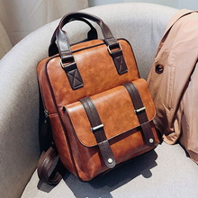 LOOZYKIT PU Leather Backpack Laptop Anti Theft Brown Bags Men Waterproof Travel Big Back pack Women Designer Mochila Feminina