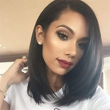 Lace Front Human Hair Wigs 13x6 Short Straight Wigs 180 Density Middle Part Pre Plucked Hairline With Baby Hair With Baby Hair