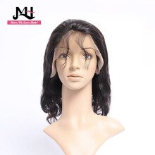 Lace Front Human Hair Wigs For Black Women Pre Plucked With Full Frontal Baby Hair Remy Brazilian Hair bodywave  Bob Wig