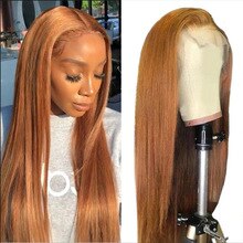 Lace Front Wigs with Baby Hair Silk Straight Honey Blonde Human Hair 13x4 Lace Wig Pre Plucked Glueless Wig For Women